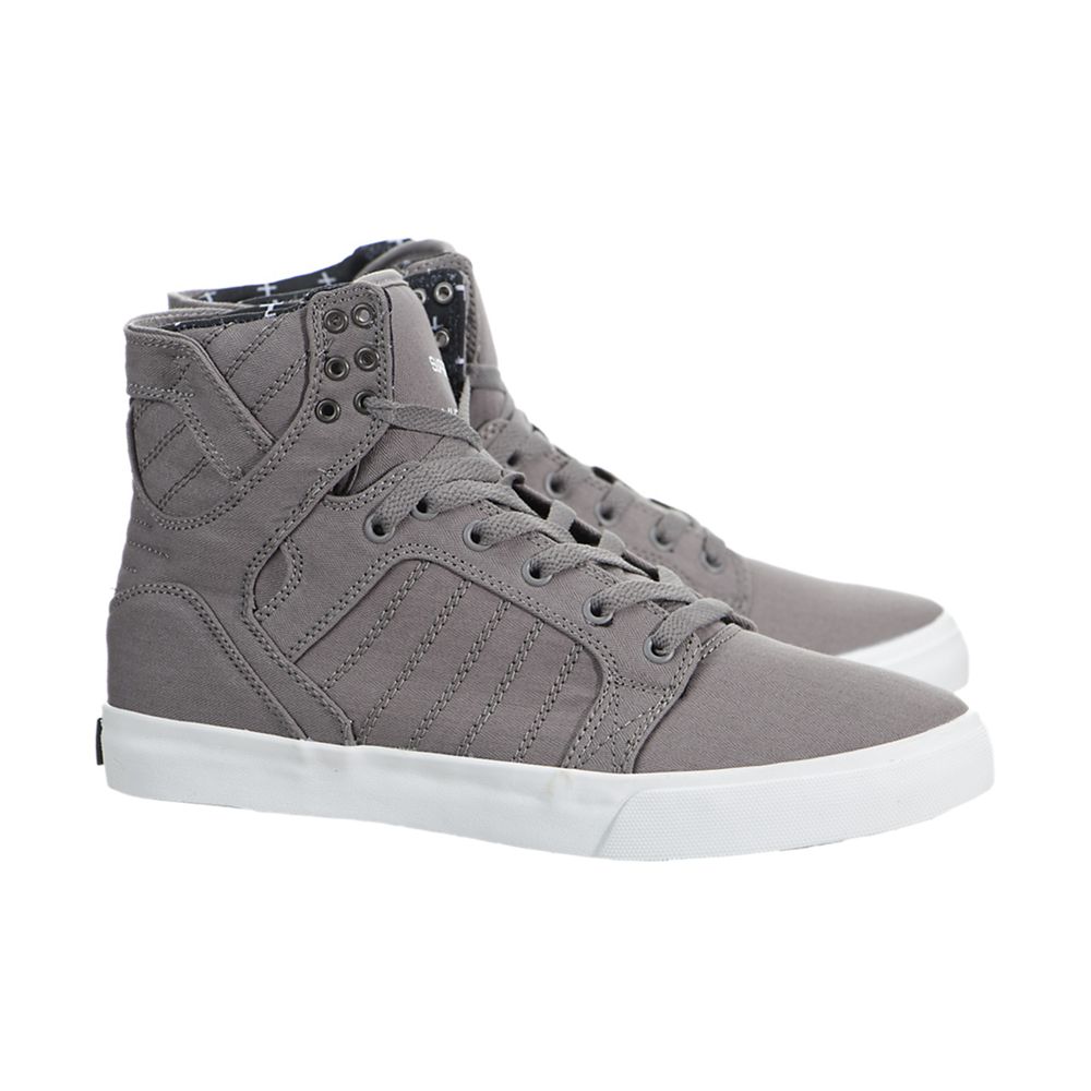 Baskets Montantes Supra SkyTop Grise Grey/Print-White Homme | PIJ-70801379